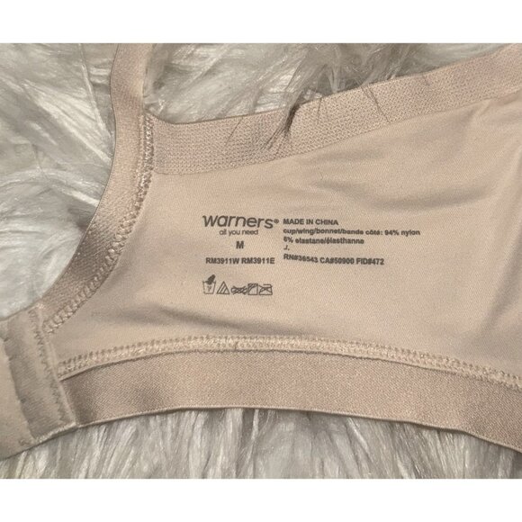 Warners RM3911W Blissful Benefits Underarm Smoothing Bra Womens M Medium Beige - Picture 6 of 6